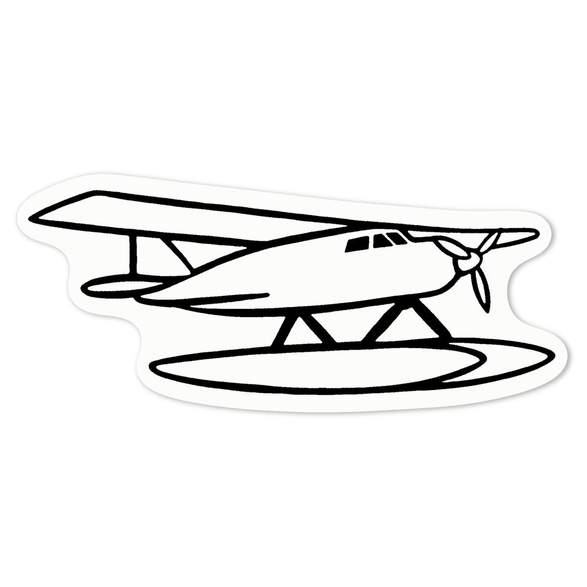 'Seaplane' White Premium Vinyl Decal Sticker – Waterproof, Durable & Easy to Apply - For Car Bumpers, Windows, Bins & More - Medium (100mm) (DW00036730)