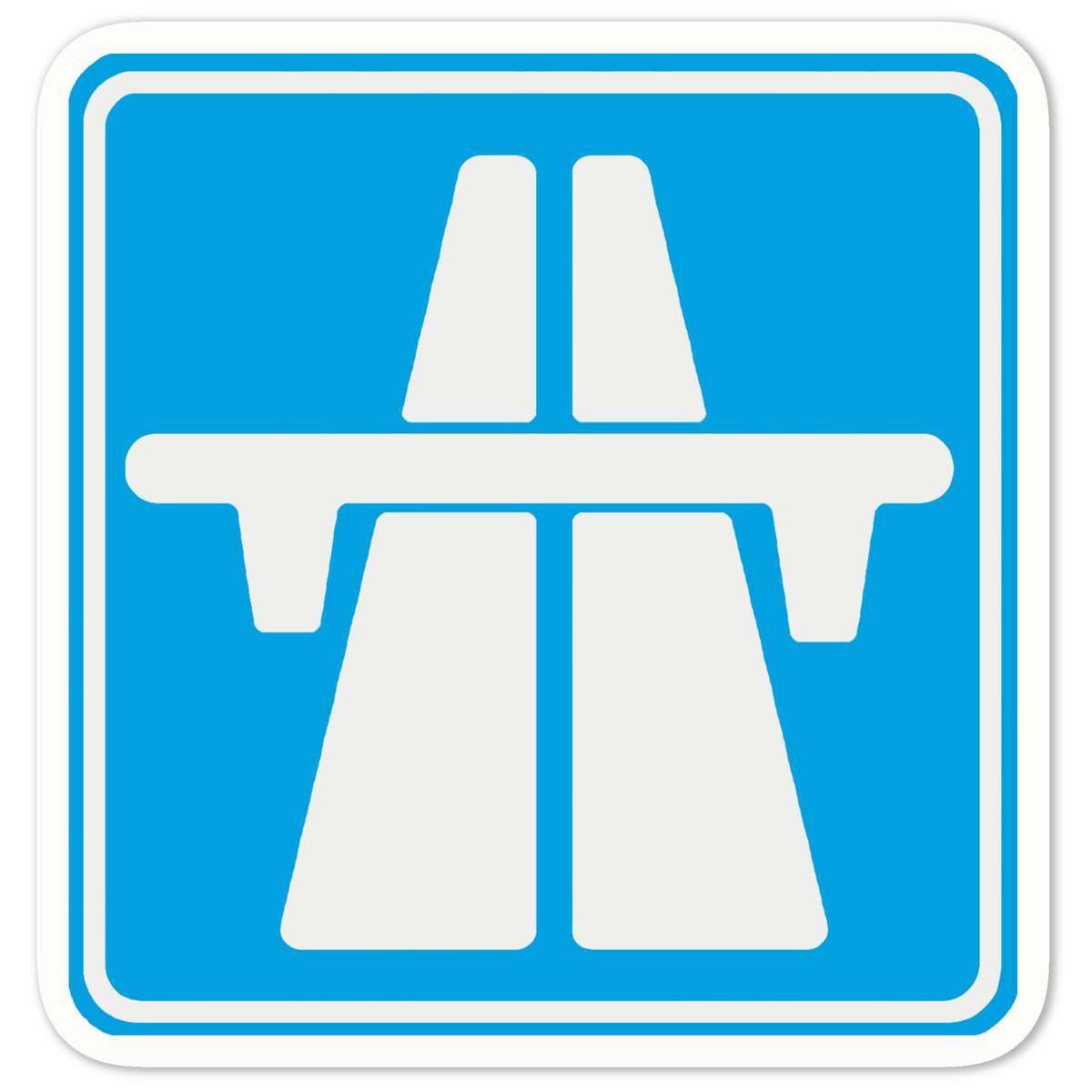 'Motorway Sign' Vinyl Decal Sticker - White, 10cm - Waterproof Permanent Graphic for Cars, Windows, Bins and Smooth Surfaces (DW00037410)