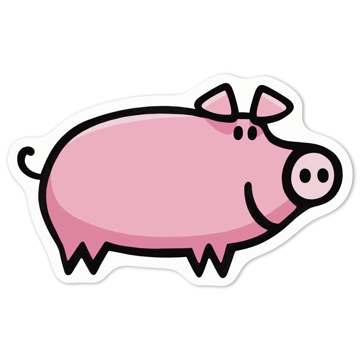 'Pig' White Premium Vinyl Decal Sticker – Waterproof, Durable & Easy to Apply - For Car Bumpers, Windows, Bins & More - Medium (100mm) (DW00045570)