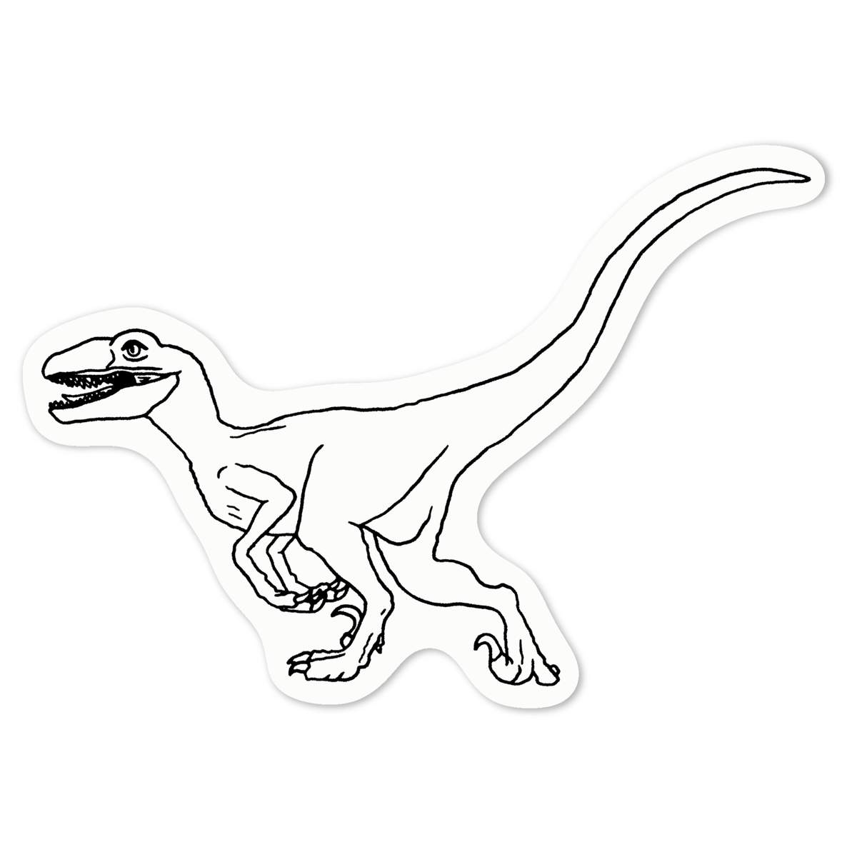 'Velociraptor' White Premium Vinyl Decal Sticker – Waterproof, Durable & Easy to Apply - For Car Bumpers, Windows, Bins & More - Medium (100mm) (DW00047050)