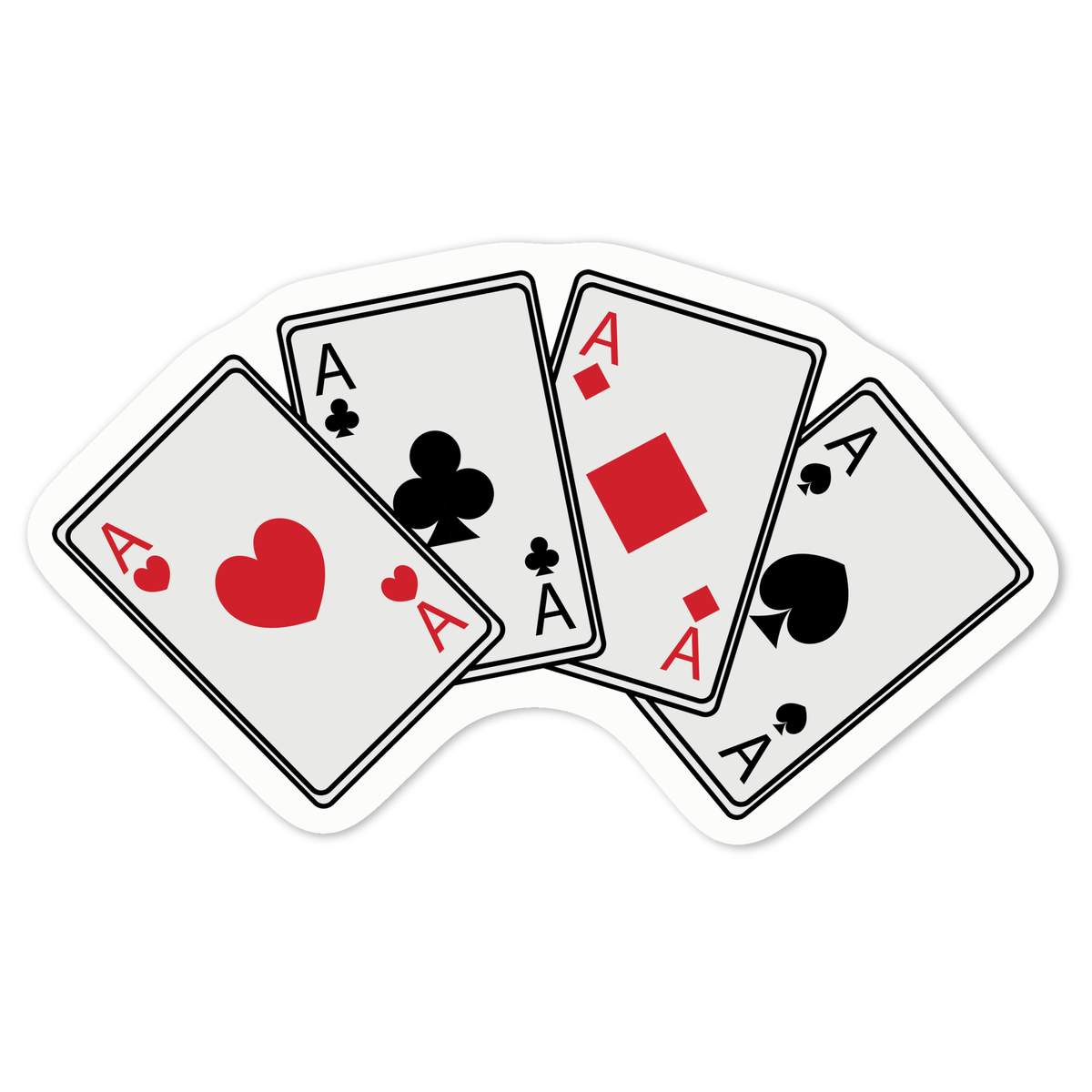'Aces Playing Cards' Vinyl Decal Sticker - White, 10cm - Waterproof Permanent Graphic for Cars, Windows, Bins and Smooth Surfaces (DW00051858)
