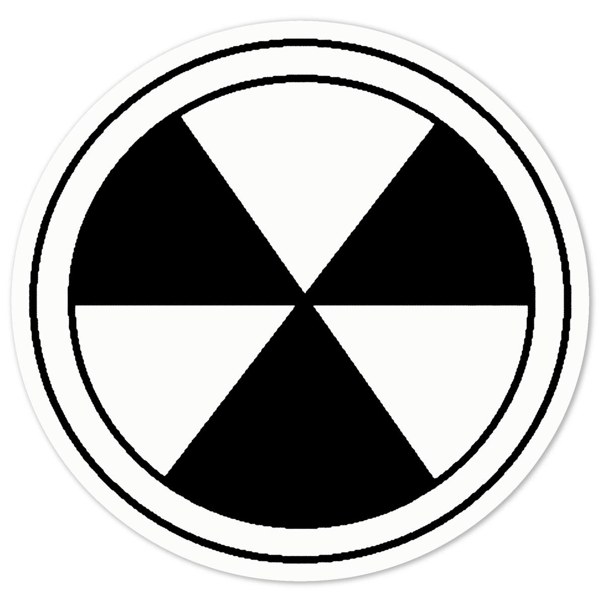 'Radioactive Symbol' White Premium Vinyl Decal Sticker – Waterproof, Durable & Easy to Apply - For Car Bumpers, Windows, Bins & More - Medium (100mm) (DW00052194)