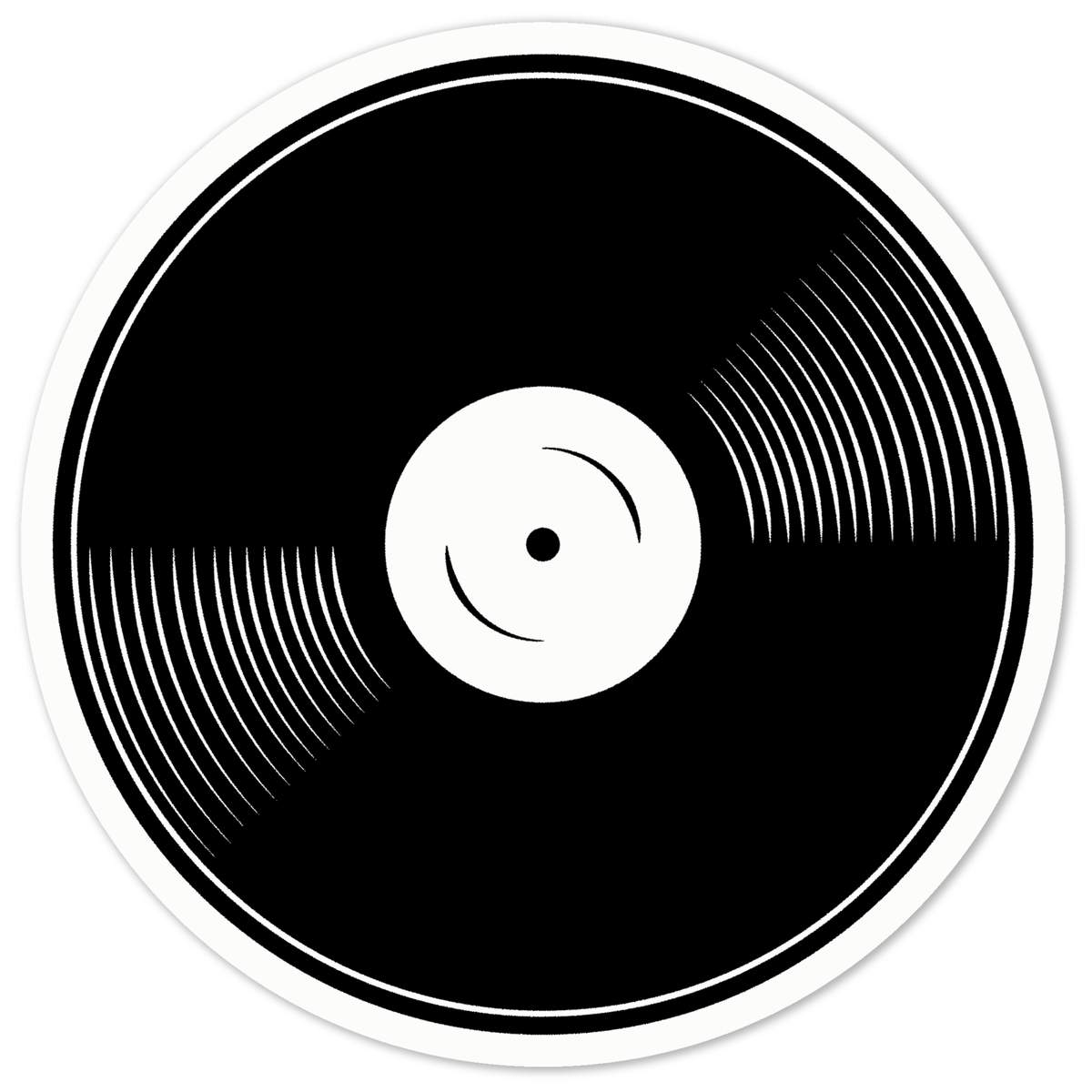 'Vinyl Record' White Premium Vinyl Decal Sticker – Waterproof, Durable & Easy to Apply - For Car Bumpers, Windows, Bins & More - Medium (100mm) (DW00052378)