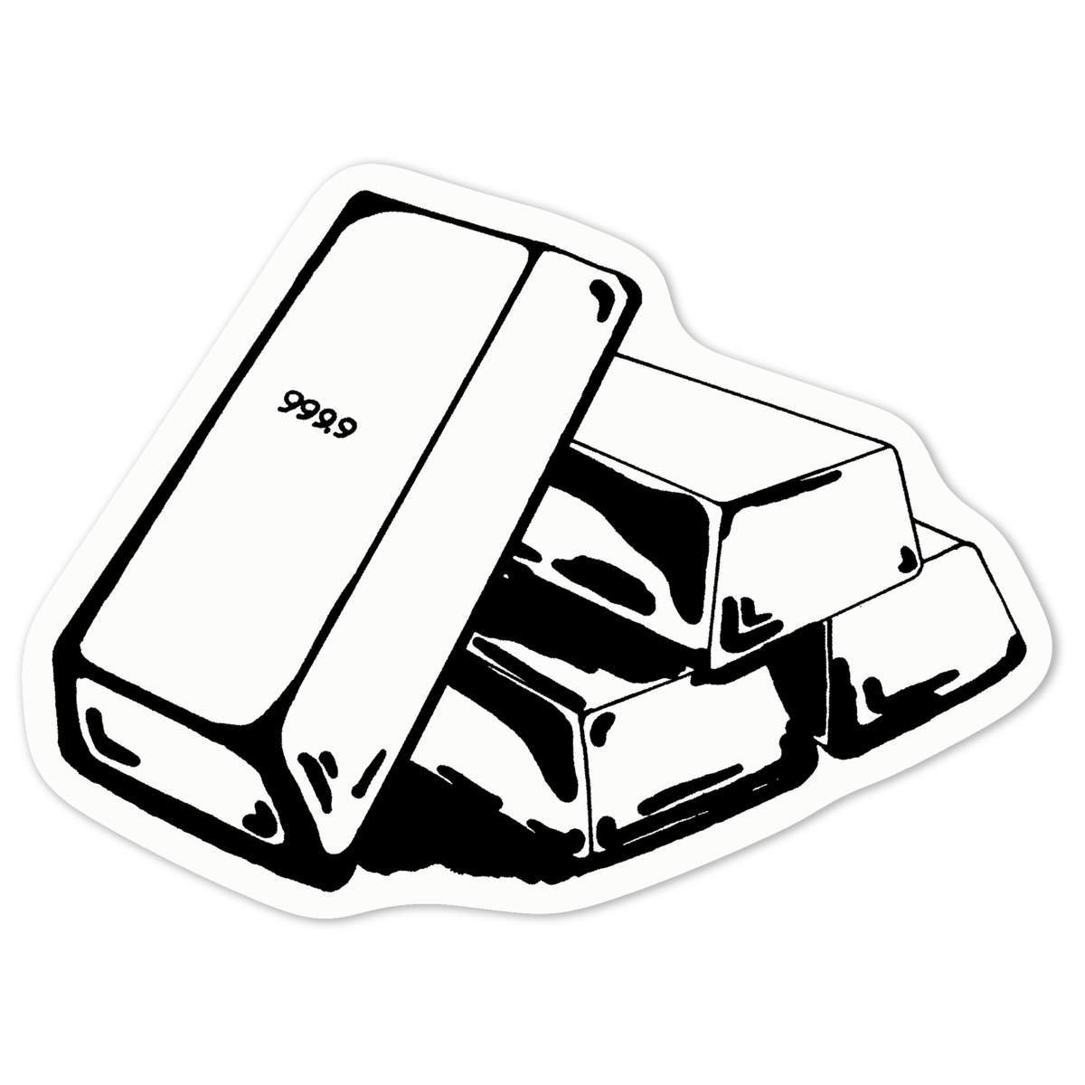 'Gold Bars' White Premium Vinyl Decal Sticker – Waterproof, Durable & Easy to Apply - For Car Bumpers, Windows, Bins & More - Medium (100mm) (DW00055298)