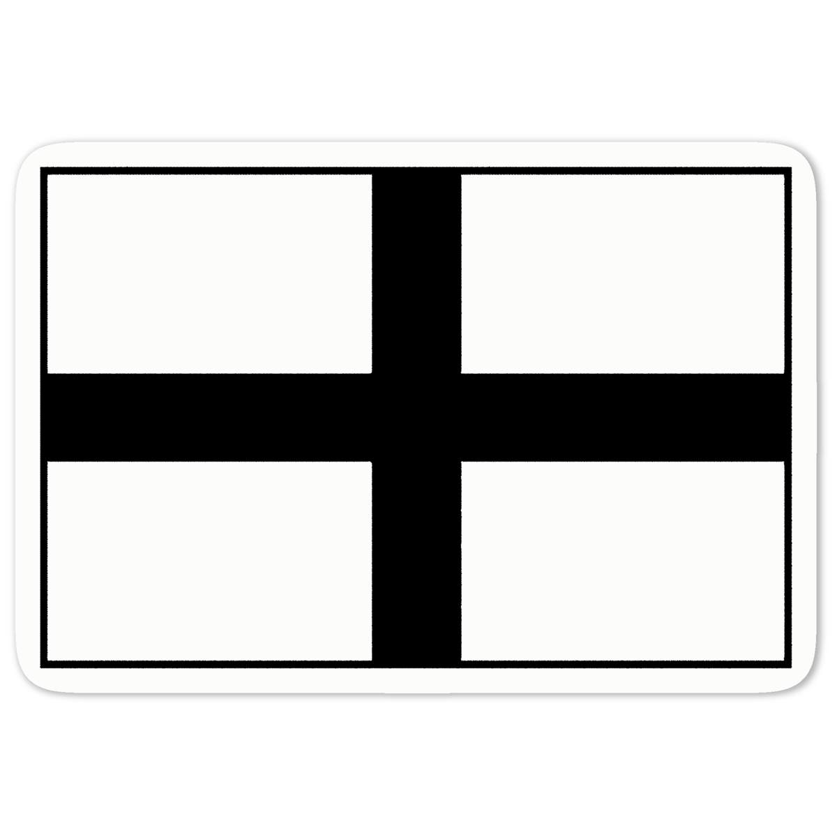 'St. George Flag' White Premium Vinyl Decal Sticker – Waterproof, Durable & Easy to Apply - For Car Bumpers, Windows, Bins & More - Medium (100mm) (DW00060786)
