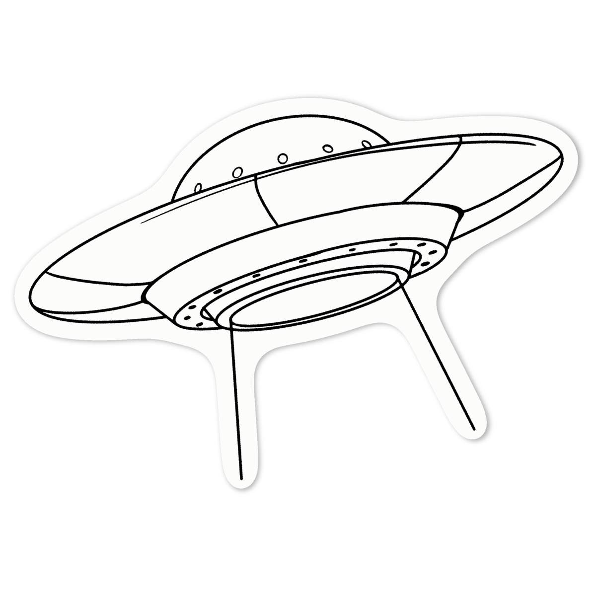 'Flying Saucer' White Premium Vinyl Decal Sticker – Waterproof, Durable & Easy to Apply - For Car Bumpers, Windows, Bins & More - Medium (100mm) (DW00071094)
