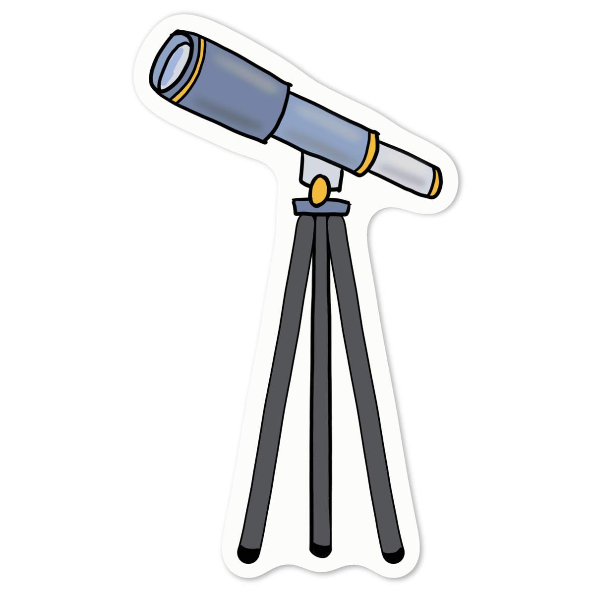 'Telescope' Vinyl Decal Sticker - White, 10cm - Waterproof Permanent Graphic for Cars, Windows, Bins and Smooth Surfaces (DW00086525)