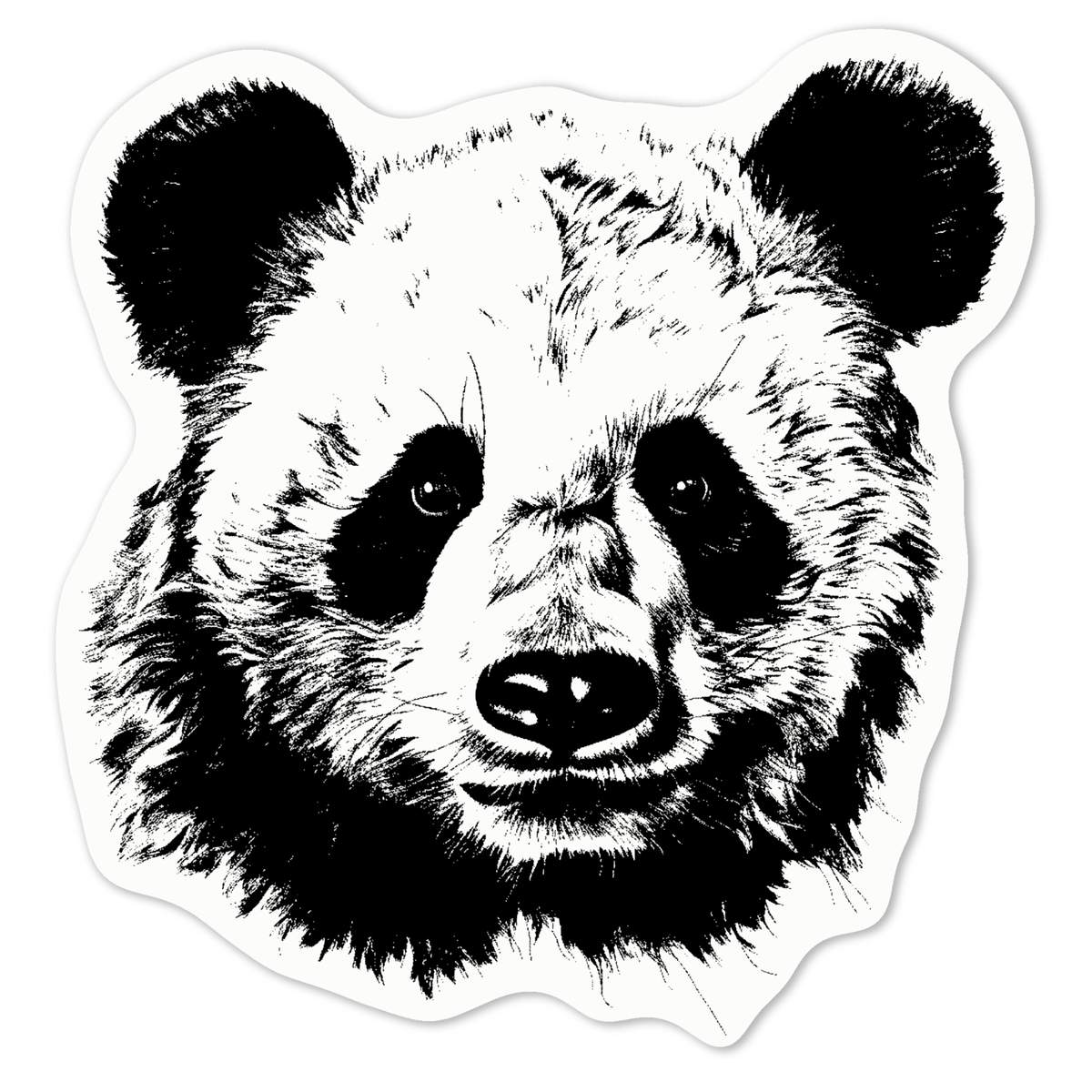 'Panda' White Premium Vinyl Decal Sticker – Waterproof, Durable & Easy to Apply - For Car Bumpers, Windows, Bins & More - Medium (100mm) (DW00090429)