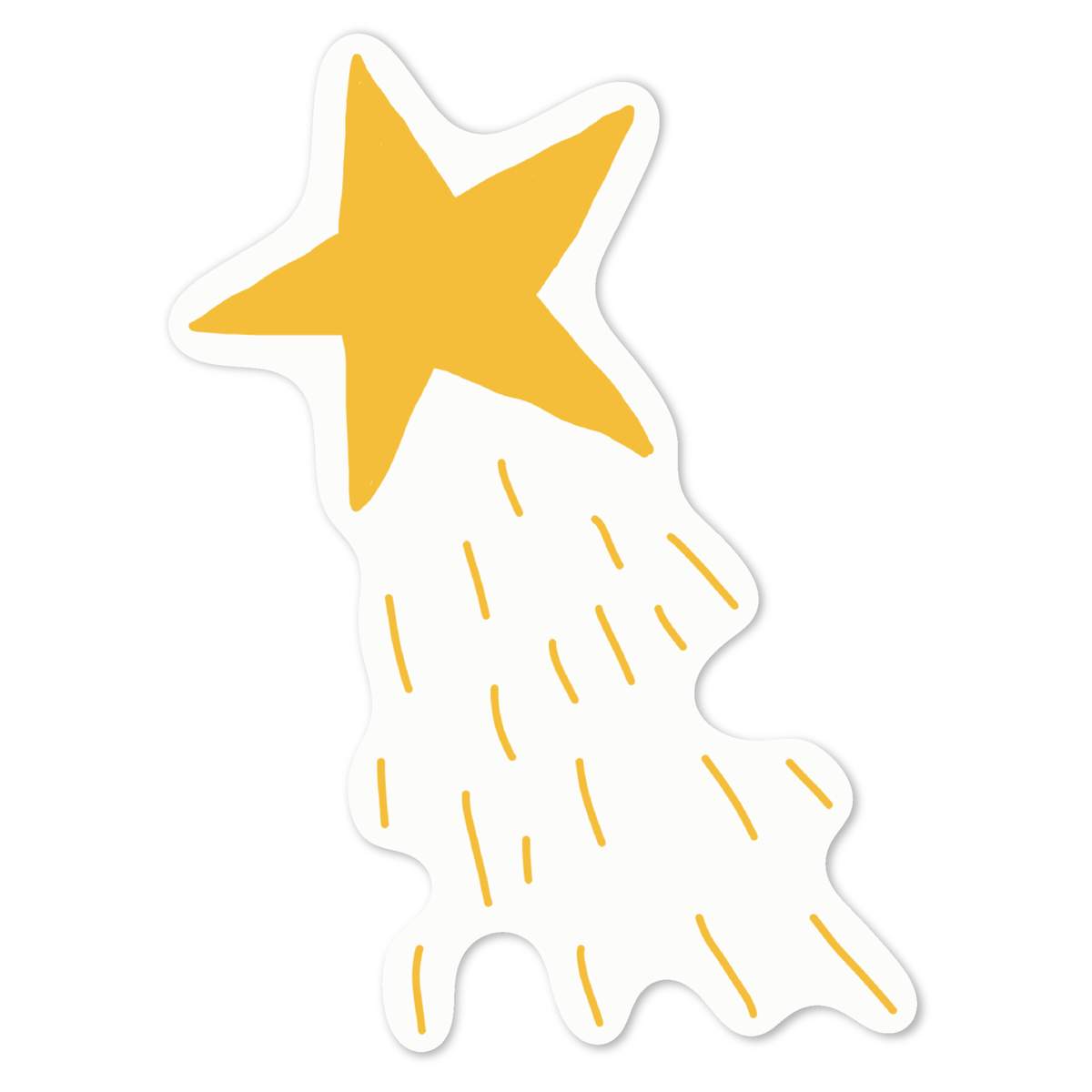 'Shooting star' White Premium Vinyl Decal Sticker – Waterproof, Durable & Easy to Apply - For Car Bumpers, Windows, Bins & More - Medium (100mm) (DW00090897)