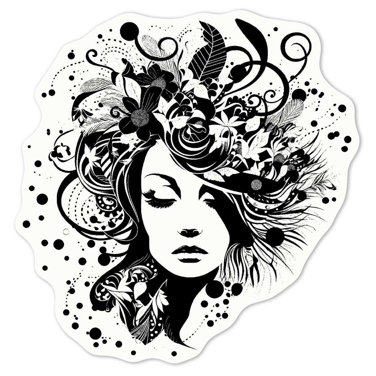 'Pattern burst' White Premium Vinyl Decal Sticker – Waterproof, Durable & Easy to Apply - For Car Bumpers, Windows, Bins & More - Medium (100mm) (DW00099309)