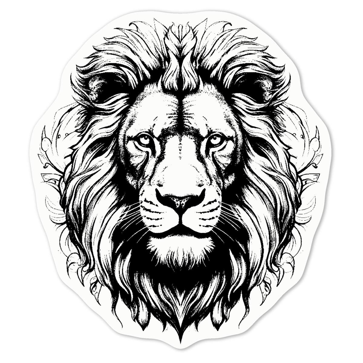'lion' White Premium Vinyl Decal Sticker – Waterproof, Durable & Easy to Apply - For Car Bumpers, Windows, Bins & More - Medium (100mm) (DW00100237)