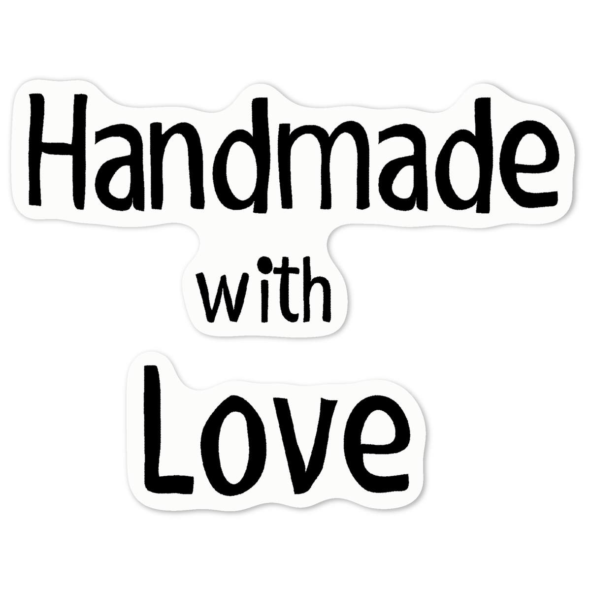 'Handmade with Love' White Premium Vinyl Decal Sticker – Waterproof, Durable & Easy to Apply - For Car Bumpers, Windows, Bins & More - Medium (100mm) (DW00109177)