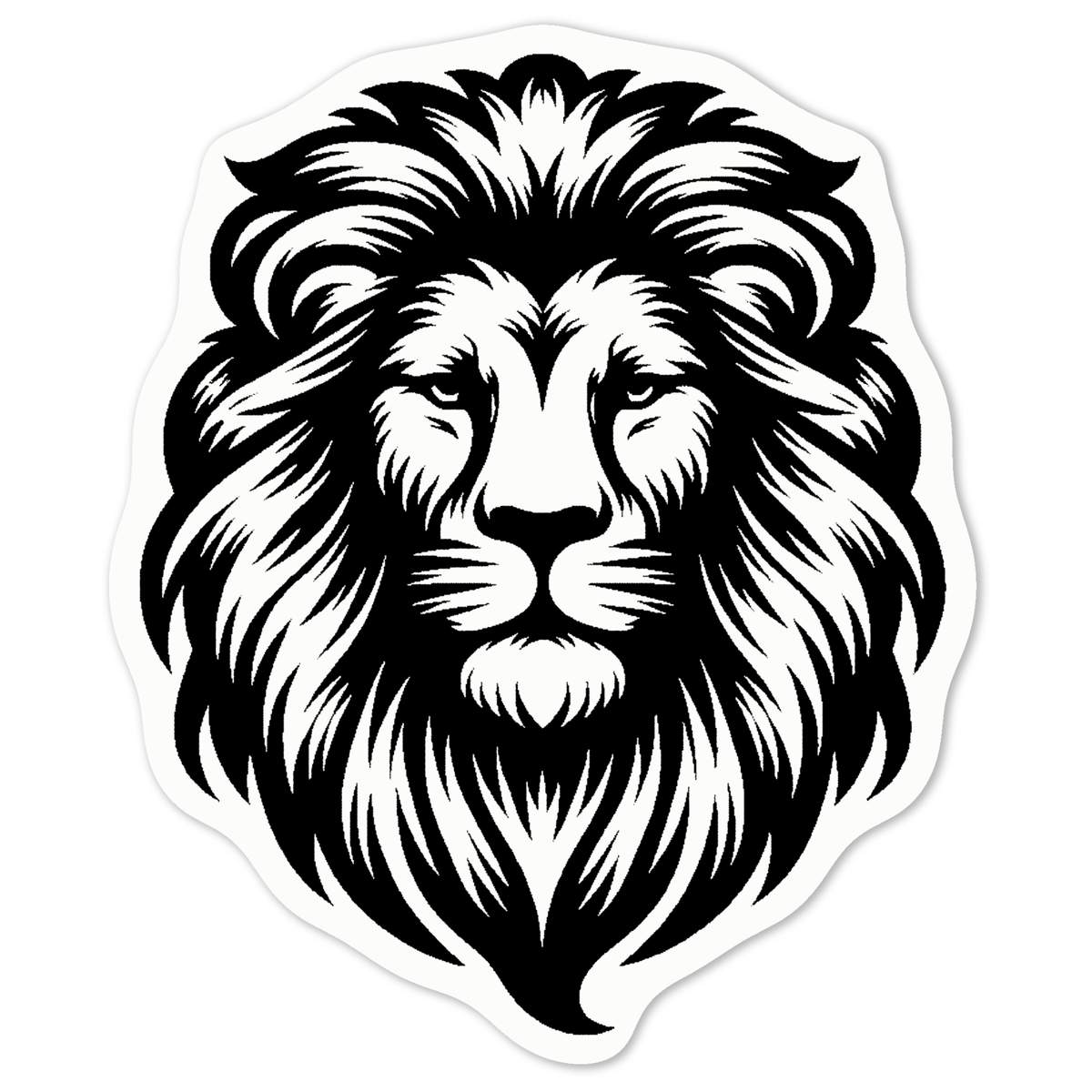 'Majestic Lion' White Premium Vinyl Decal Sticker – Waterproof, Durable & Easy to Apply - For Car Bumpers, Windows, Bins & More - Medium (100mm) (DW00114413)