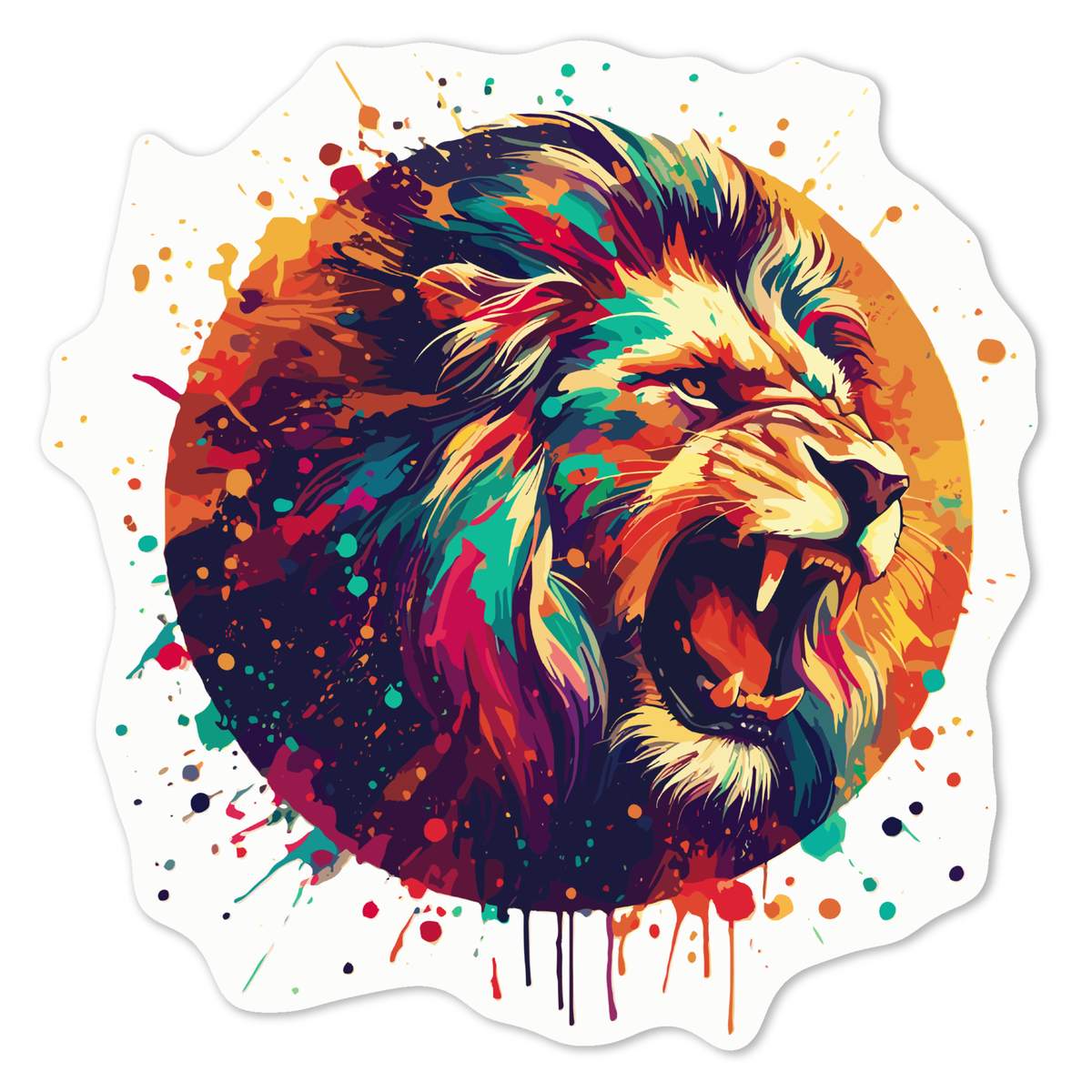 'Roaring Lion' White Premium Vinyl Decal Sticker – Waterproof, Durable & Easy to Apply - For Car Bumpers, Windows, Bins & More - Medium (100mm) (DW00116145)