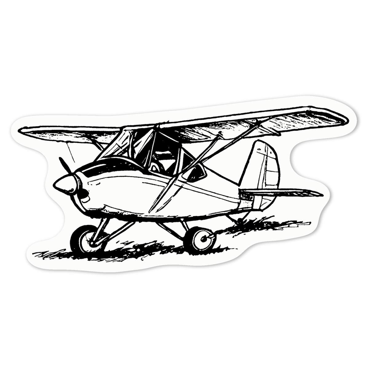 'Microlight Aircraft' White Premium Vinyl Decal Sticker – Waterproof, Durable & Easy to Apply - For Car Bumpers, Windows, Bins & More - Medium (100mm) (DW00118713)