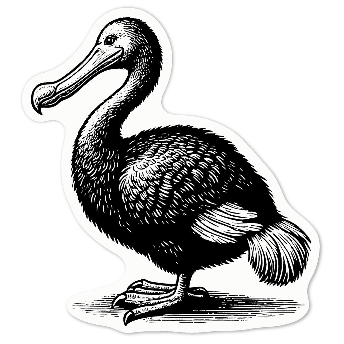 'Dodo Bird' White Premium Vinyl Decal Sticker – Waterproof, Durable & Easy to Apply - For Car Bumpers, Windows, Bins & More - Medium (100mm) (DW00119149)