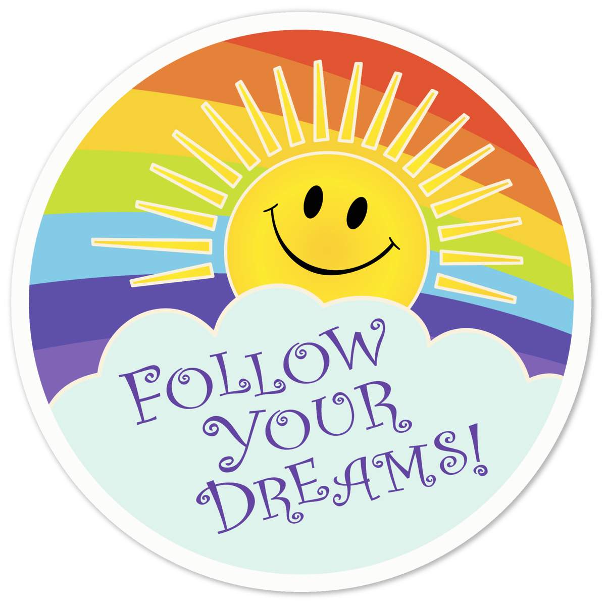 'Follow Your Dreams' White Premium Vinyl Decal Sticker – Waterproof, Durable & Easy to Apply - For Car Bumpers, Windows, Bins & More - Medium (100mm) (DW00120605)
