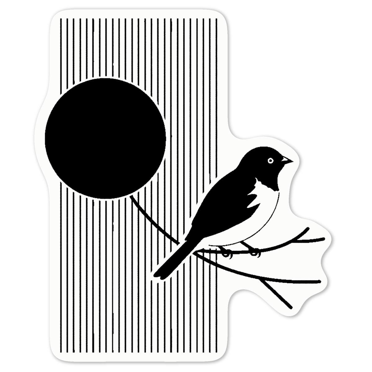 'Minimalistic Bird with Moon' White Premium Vinyl Decal Sticker – Waterproof, Durable & Easy to Apply - For Car Bumpers, Windows, Bins & More - Medium (100mm) (DW00120625)