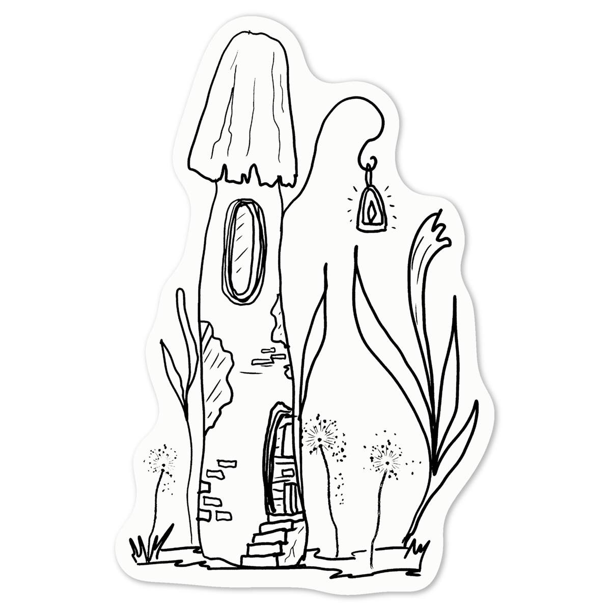 'Fairy House' White Premium Vinyl Decal Sticker – Waterproof, Durable & Easy to Apply - For Car Bumpers, Windows, Bins & More - Medium (100mm) (DW00121569)