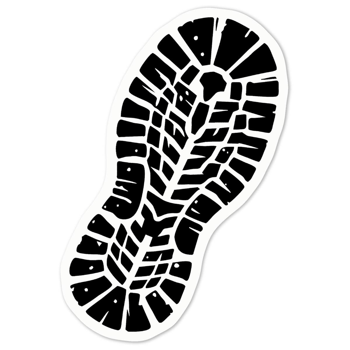 'Boot Print' Vinyl Decal Sticker - White, 10cm - Waterproof Permanent Graphic for Cars, Windows, Bins and Smooth Surfaces (DW00124457)
