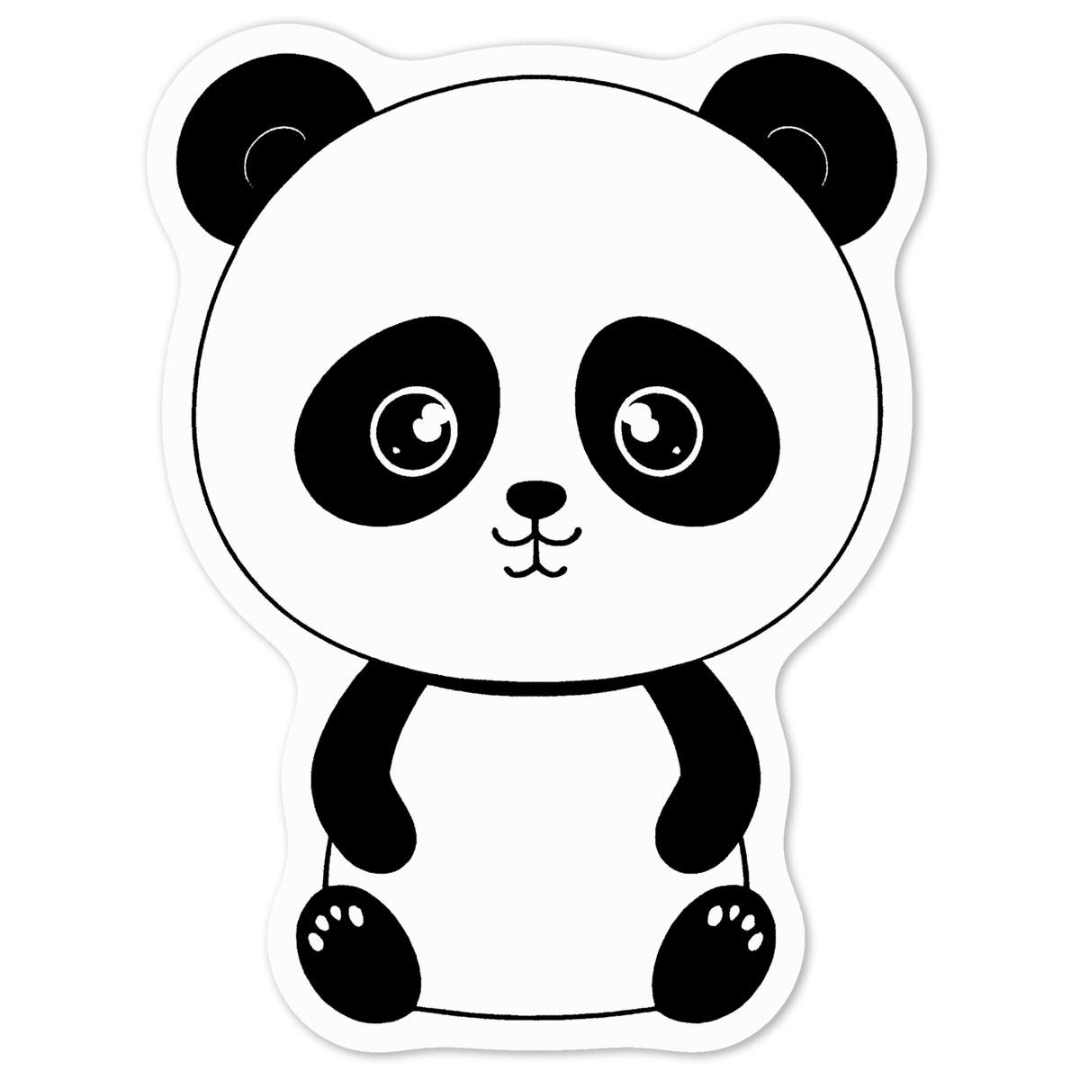 'Chibi Panda' White Premium Vinyl Decal Sticker – Waterproof, Durable & Easy to Apply - For Car Bumpers, Windows, Bins & More - Medium (100mm) (DW00124753)