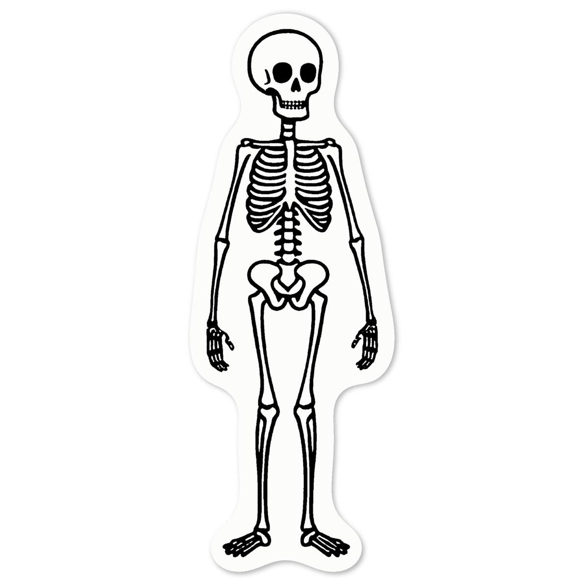 'Creepy Skeleton' White Premium Vinyl Decal Sticker – Waterproof, Durable & Easy to Apply - For Car Bumpers, Windows, Bins & More - Medium (100mm) (DW00124793)
