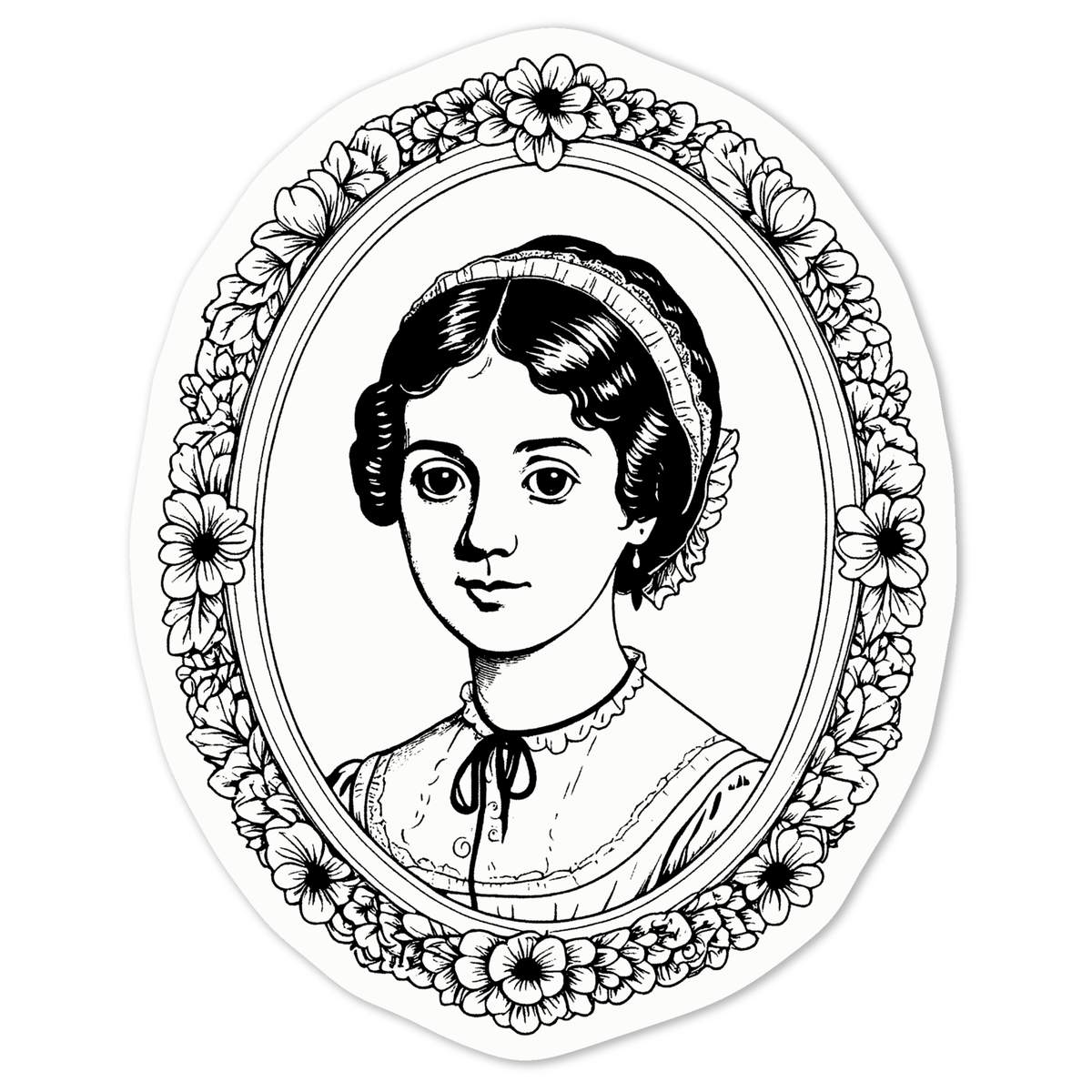 'Jane Austen' White Premium Vinyl Decal Sticker – Waterproof, Durable & Easy to Apply - For Car Bumpers, Windows, Bins & More - Medium (100mm) (DW00125301)