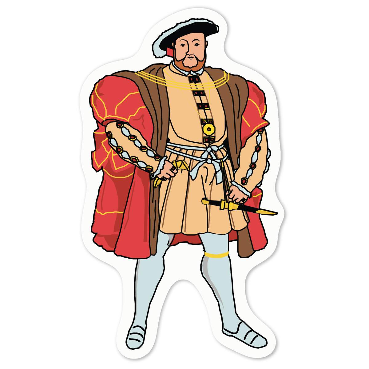 'King Henry VIII' White Premium Vinyl Decal Sticker – Waterproof, Durable & Easy to Apply - For Car Bumpers, Windows, Bins & More - Medium (100mm) (DW00127425)