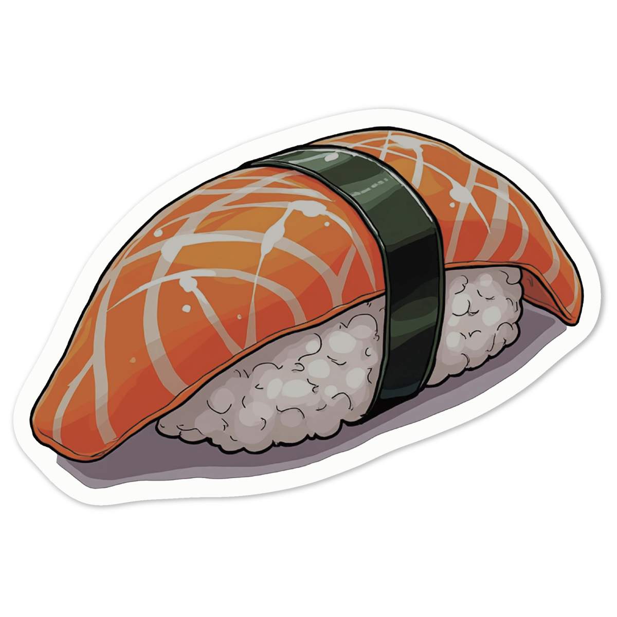 'Single Sushi' White Premium Vinyl Decal Sticker – Waterproof, Durable & Easy to Apply - For Car Bumpers, Windows, Bins & More - Medium (100mm) (DW00129449)