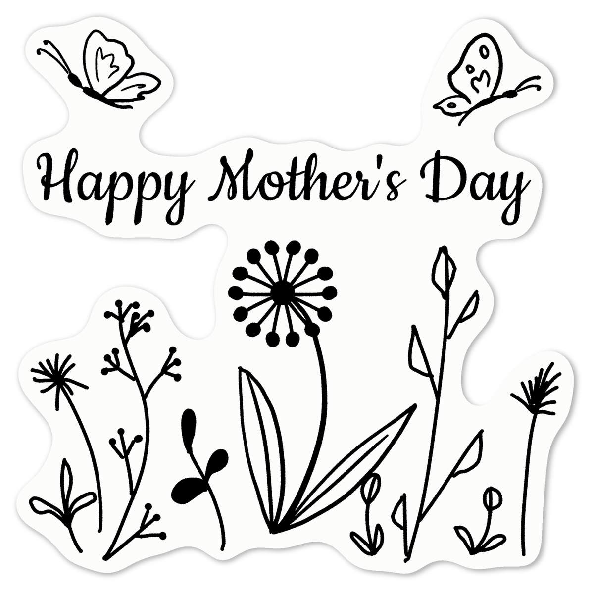 'Happy Mother's Day' White Premium Vinyl Decal Sticker – Waterproof, Durable & Easy to Apply - For Car Bumpers, Windows, Bins & More - Medium (100mm) (DW00130009)