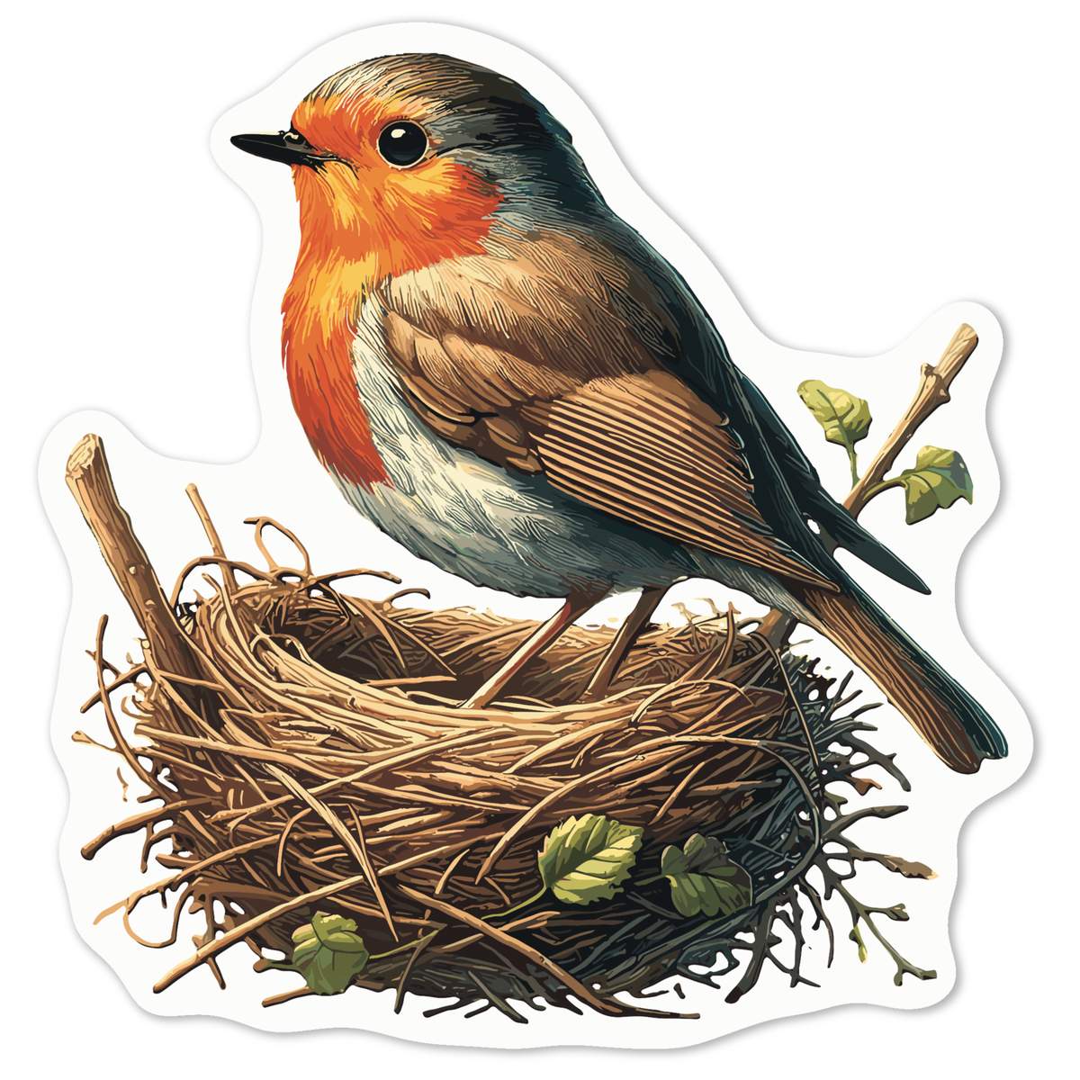'Robins Nest' White Premium Vinyl Decal Sticker – Waterproof, Durable & Easy to Apply - For Car Bumpers, Windows, Bins & More - Medium (100mm) (DW00131269)