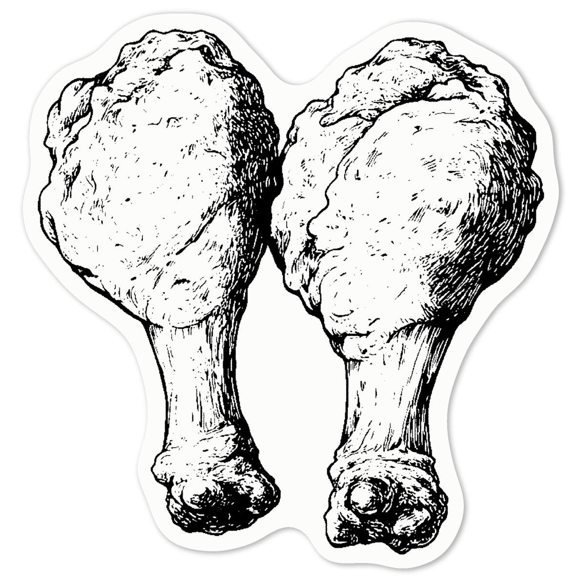 'Chicken Drumsticks' White Premium Vinyl Decal Sticker – Waterproof, Durable & Easy to Apply - For Car Bumpers, Windows, Bins & More - Medium (100mm) (DW00131637)