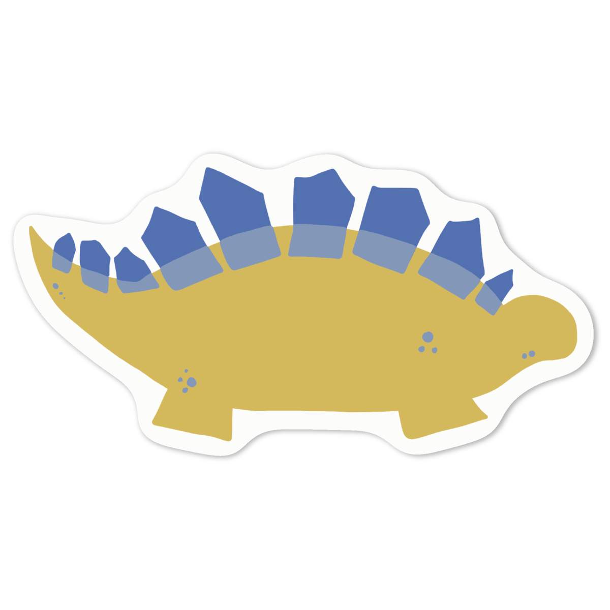 'Yellow Stegosaurus' White Premium Vinyl Decal Sticker – Waterproof, Durable & Easy to Apply - For Car Bumpers, Windows, Bins & More - Medium (100mm) (DW00134153)