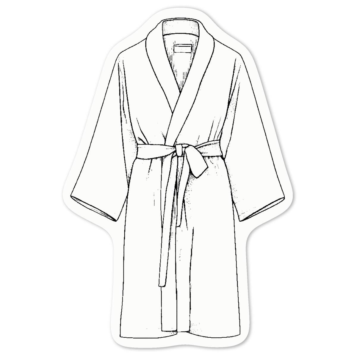 'Bathrobe' White Premium Vinyl Decal Sticker – Waterproof, Durable & Easy to Apply - For Car Bumpers, Windows, Bins & More - Medium (100mm) (DW00135545)