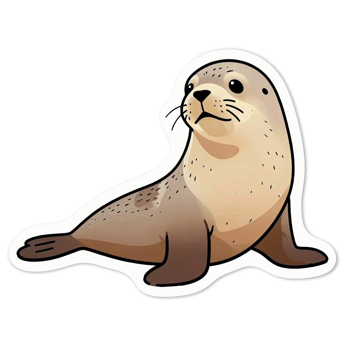 'Sea Lion Pup' Vinyl Decal Sticker - White, 10cm - Waterproof Permanent Graphic for Cars, Windows, Bins and Smooth Surfaces (DW00189809)
