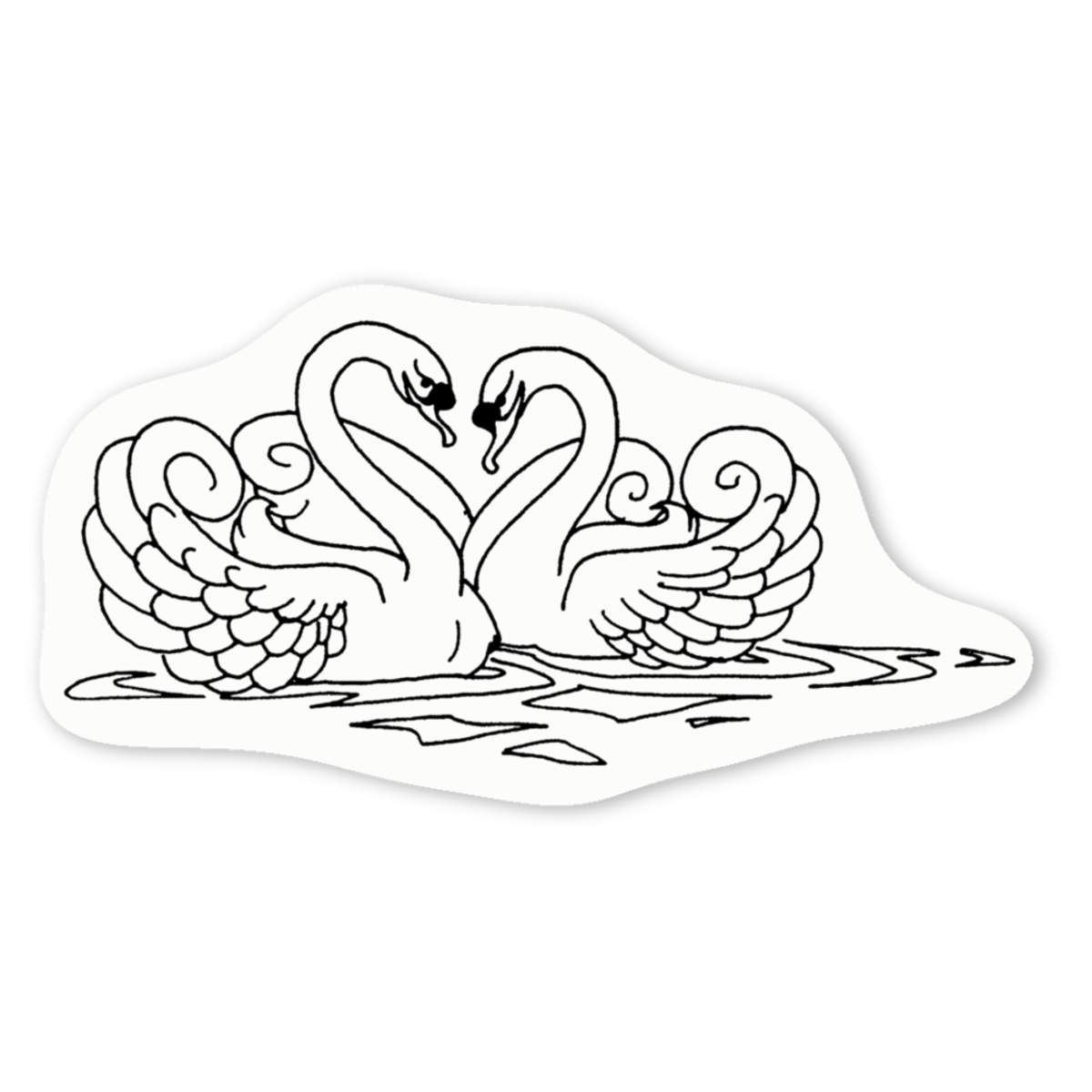 4 x 'Love Swans' White Premium Vinyl Decal Stickers – Waterproof, Durable & Easy to Apply - For Car Bumpers, Windows, Bins & More - Small (50mm) (DW00005085)