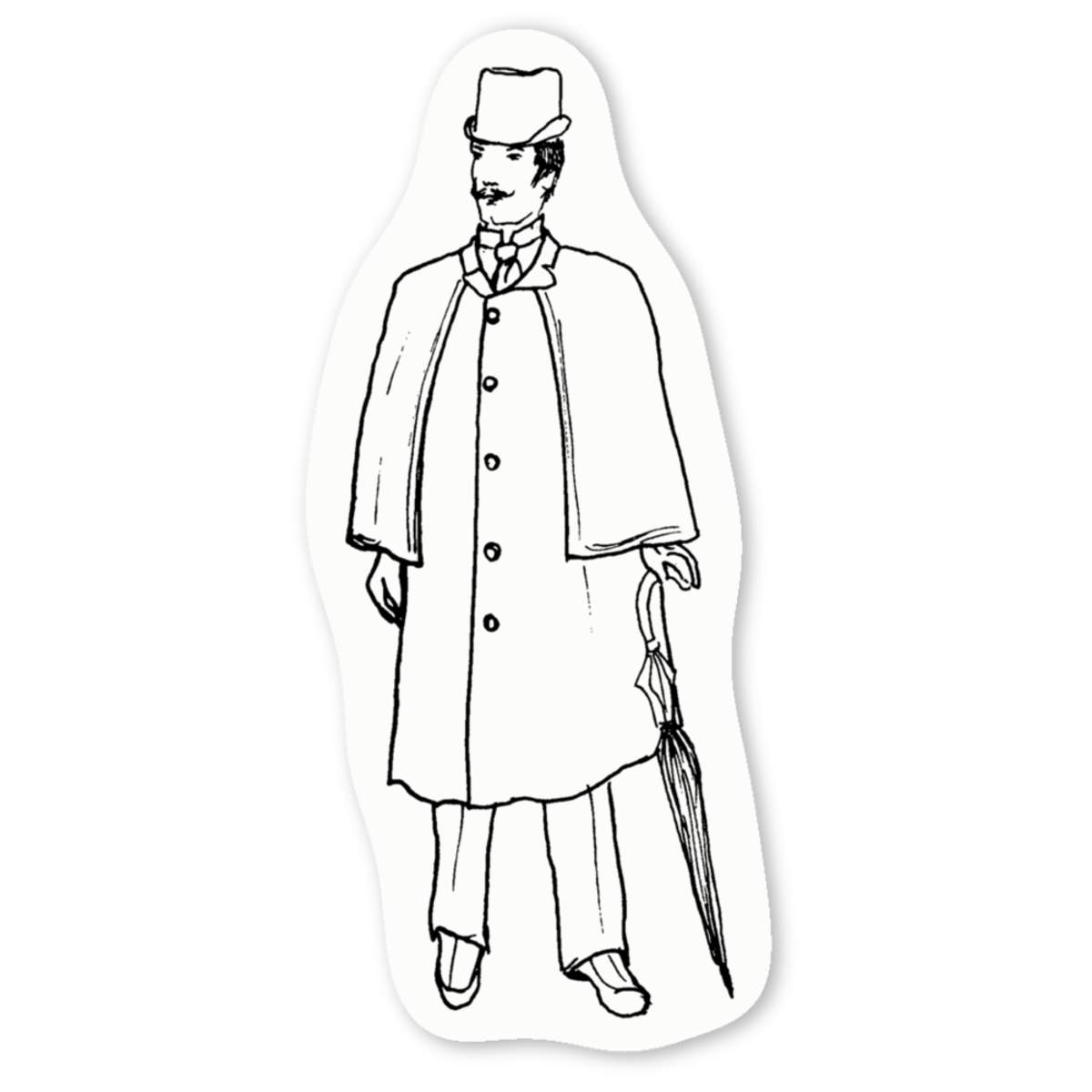 'Victorian Man' Premium Vinyl Decal Stickers – Waterproof, Durable & Easy to Apply - Ideal for Cars, Windows, Bins and More (DW006281)