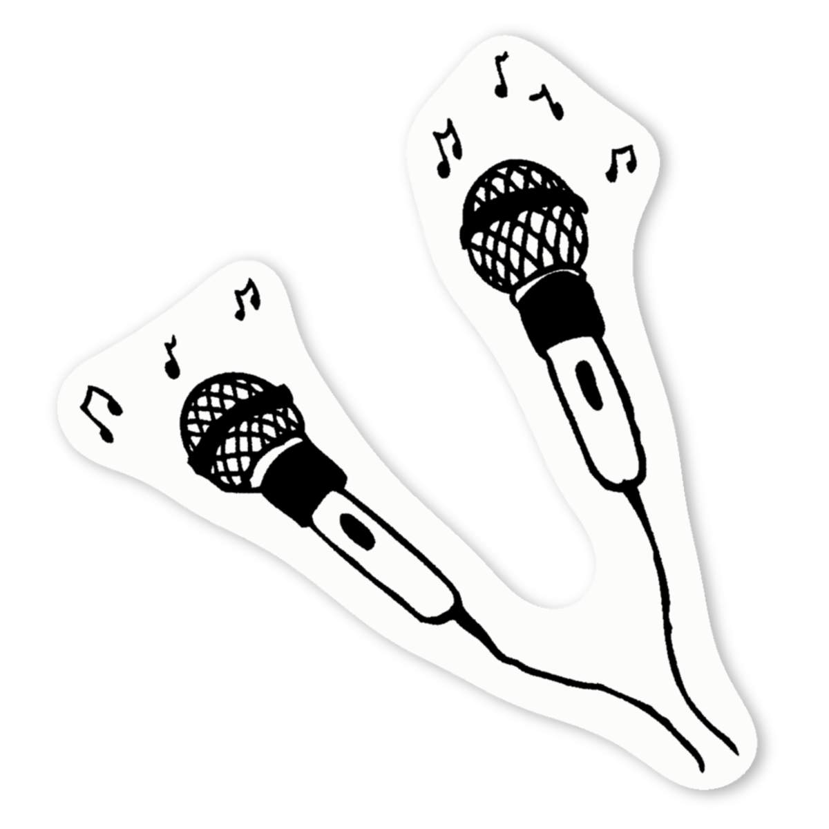 'Microphones' Premium Vinyl Decal Stickers – Waterproof, Durable & Easy to Apply - Ideal for Cars, Windows, Bins and More (DW007068)