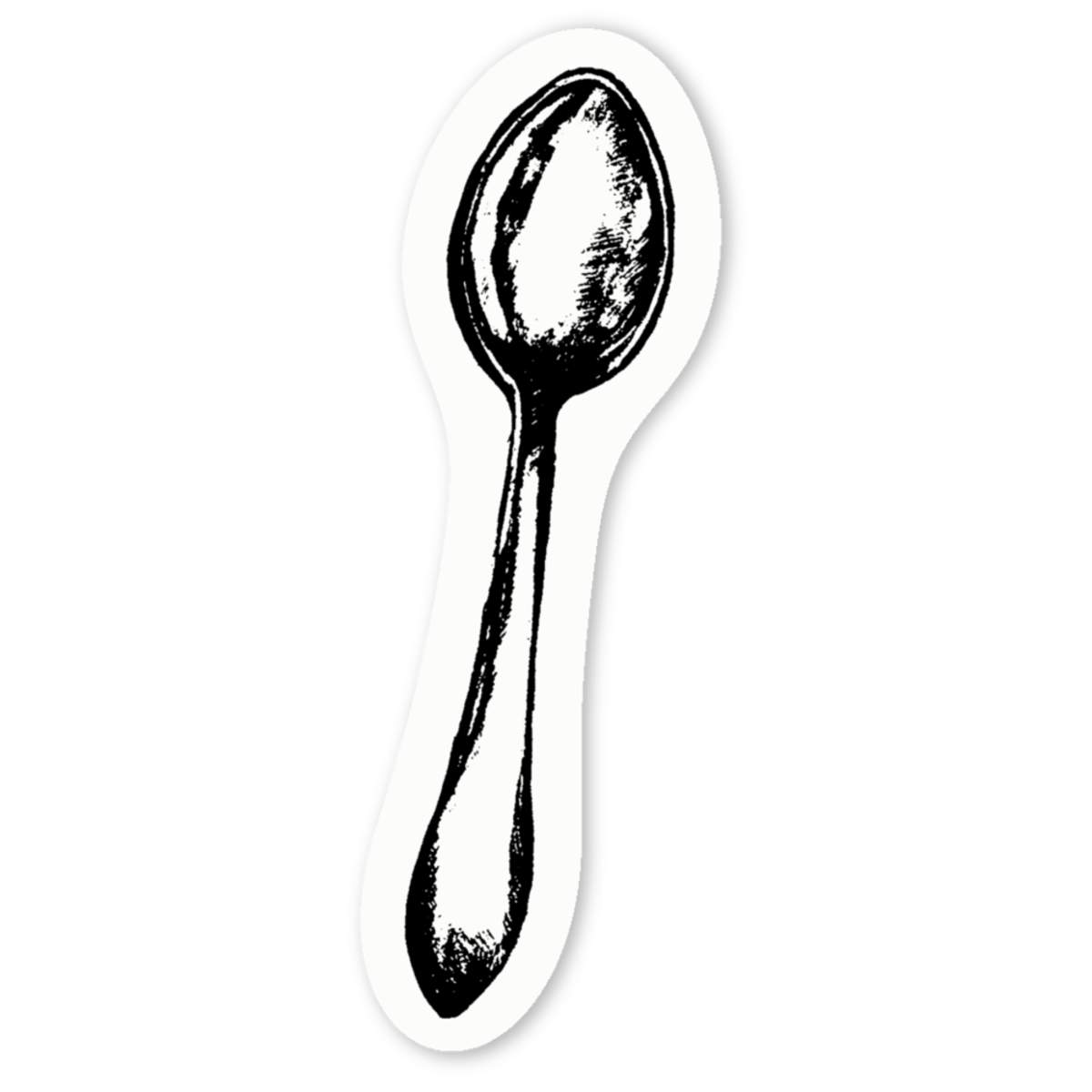 'Teaspoon' Premium Vinyl Decal Stickers – Waterproof, Durable & Easy to Apply - Ideal for Cars, Windows, Bins and More (DW008262)