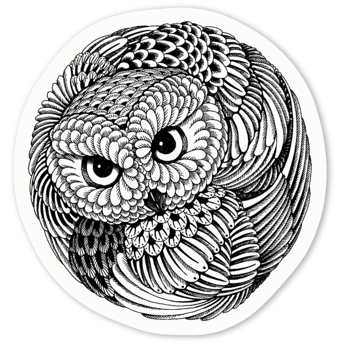 'Owl Feather Pattern' Premium Vinyl Decal Stickers – Waterproof, Durable & Easy to Apply - Ideal for Cars, Windows, Bins and More (DW010623)