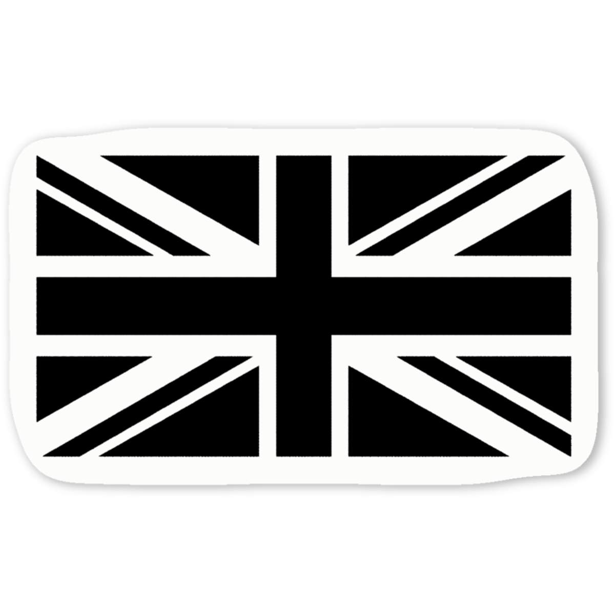 'Union Jack Flag' White Vinyl Decal Sticker - British National Flag Vintage Design - Waterproof Permanent Vinyl Decal for Cars, Windows and Bins (DW011218)