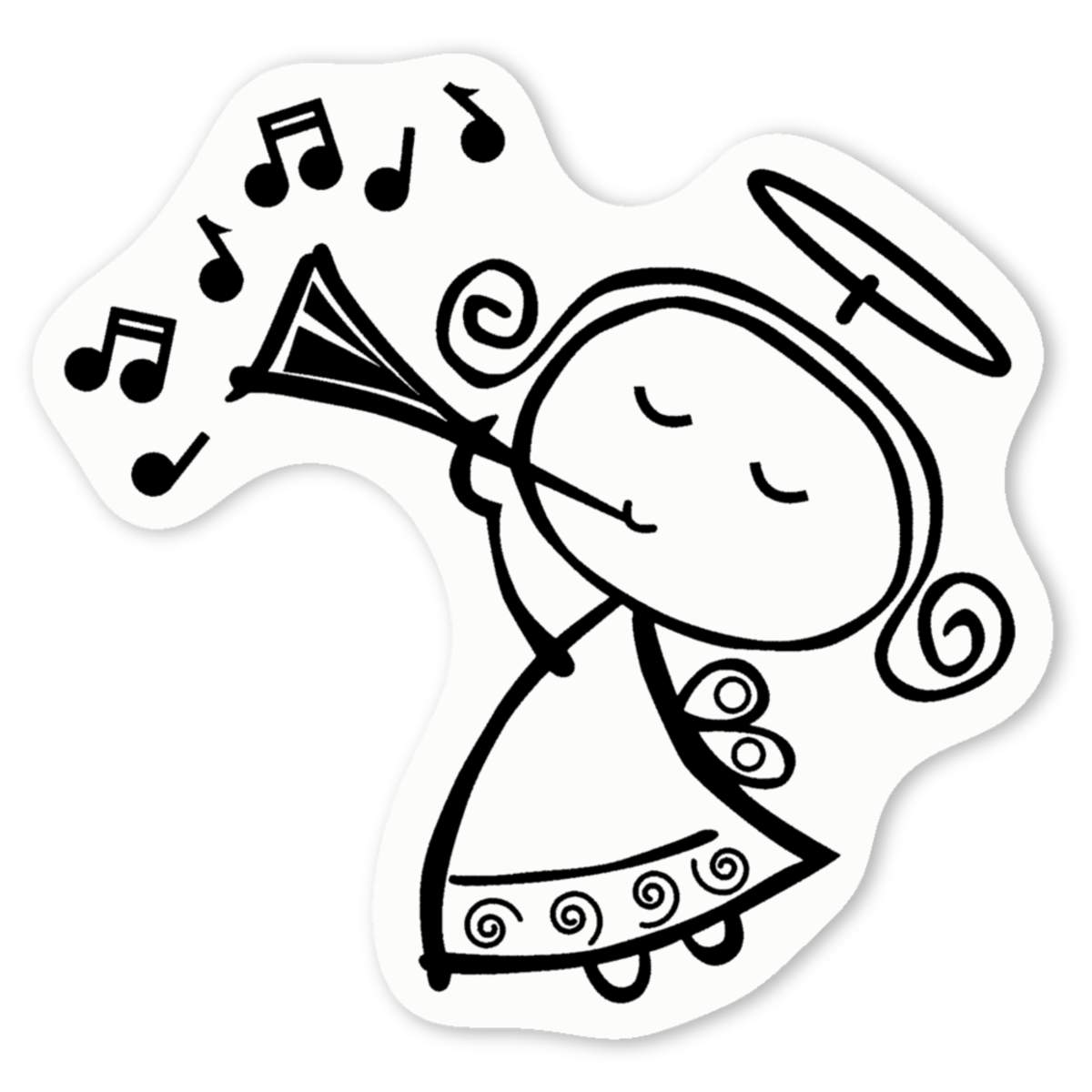 'Cute Musical Angel' Premium Vinyl Decal Stickers – Waterproof, Durable & Easy to Apply - Ideal for Cars, Windows, Bins and More (DW012838)