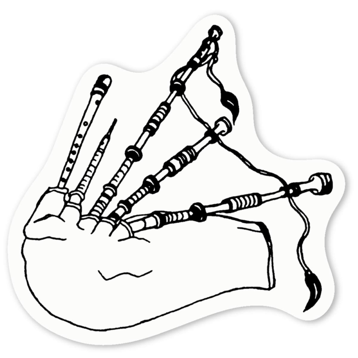 'Musical Bagpipes' Premium Vinyl Decal Stickers – Waterproof, Durable & Easy to Apply - Ideal for Cars, Windows, Bins and More (DW015526)