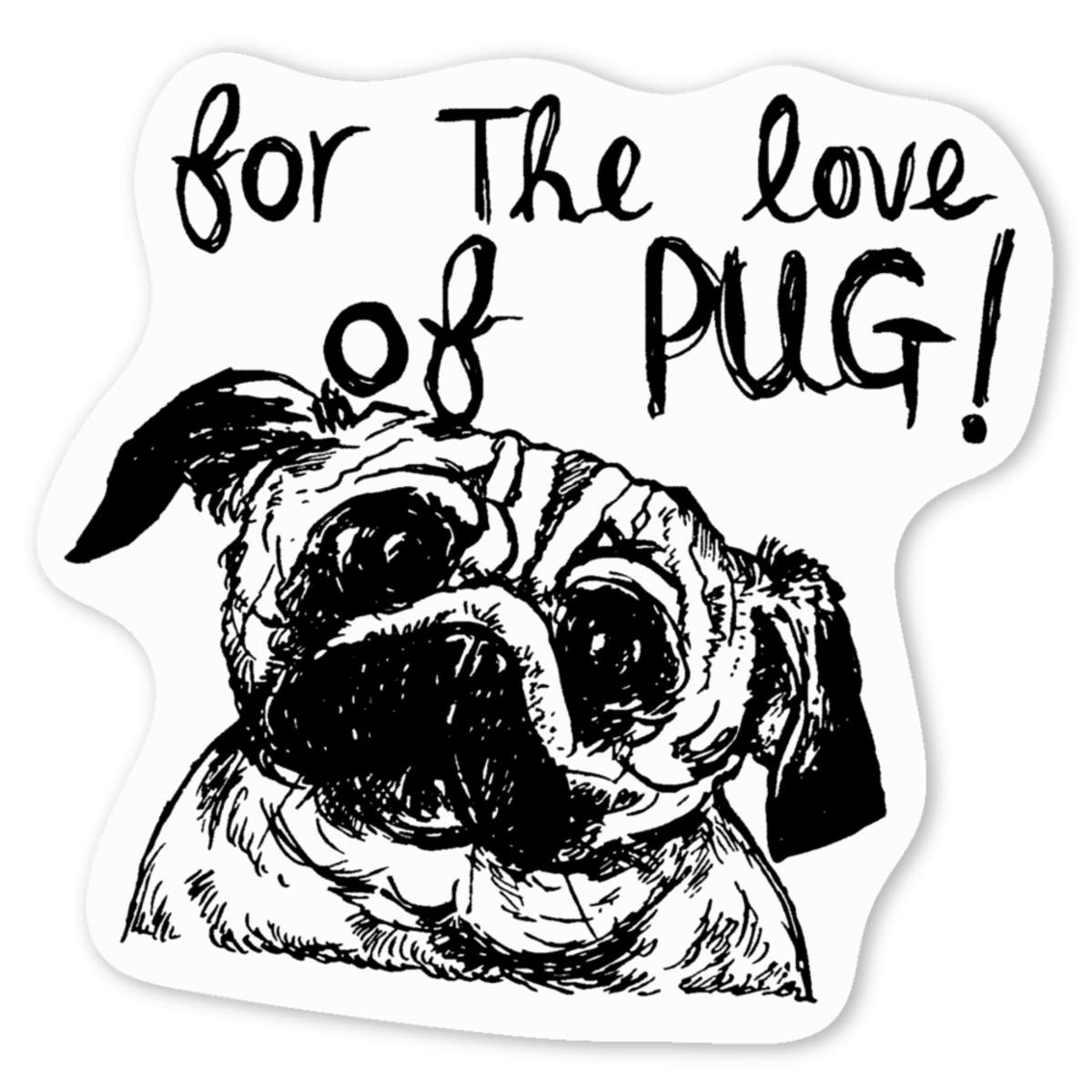 'Pug Love' Premium Vinyl Decal Stickers – Waterproof, Durable & Easy to Apply - Ideal for Cars, Windows, Bins and More (DW015756)