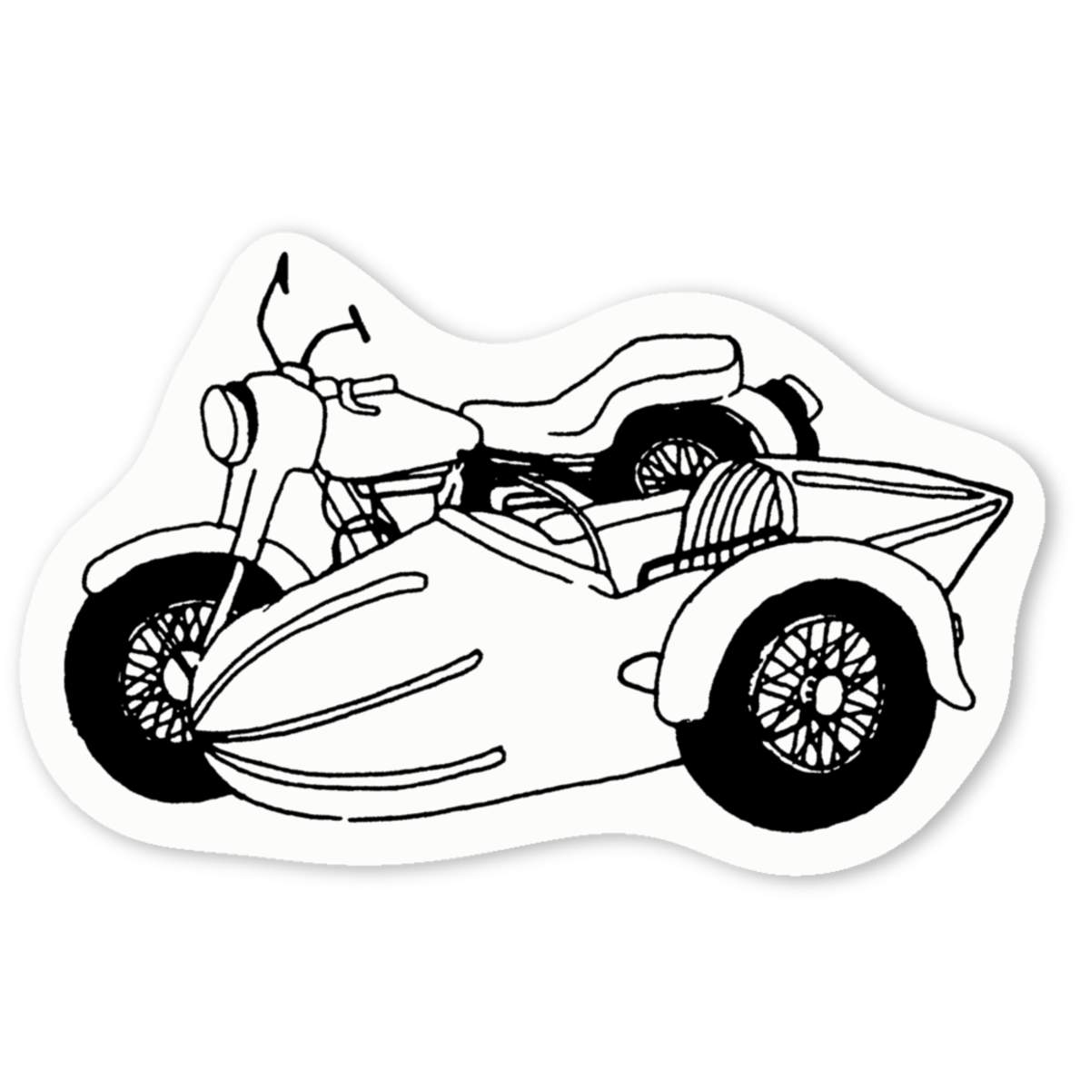 'Motorcycle Side Car' Premium Vinyl Decal Stickers – Waterproof, Durable & Easy to Apply - Ideal for Cars, Windows, Bins and More (DW016007)