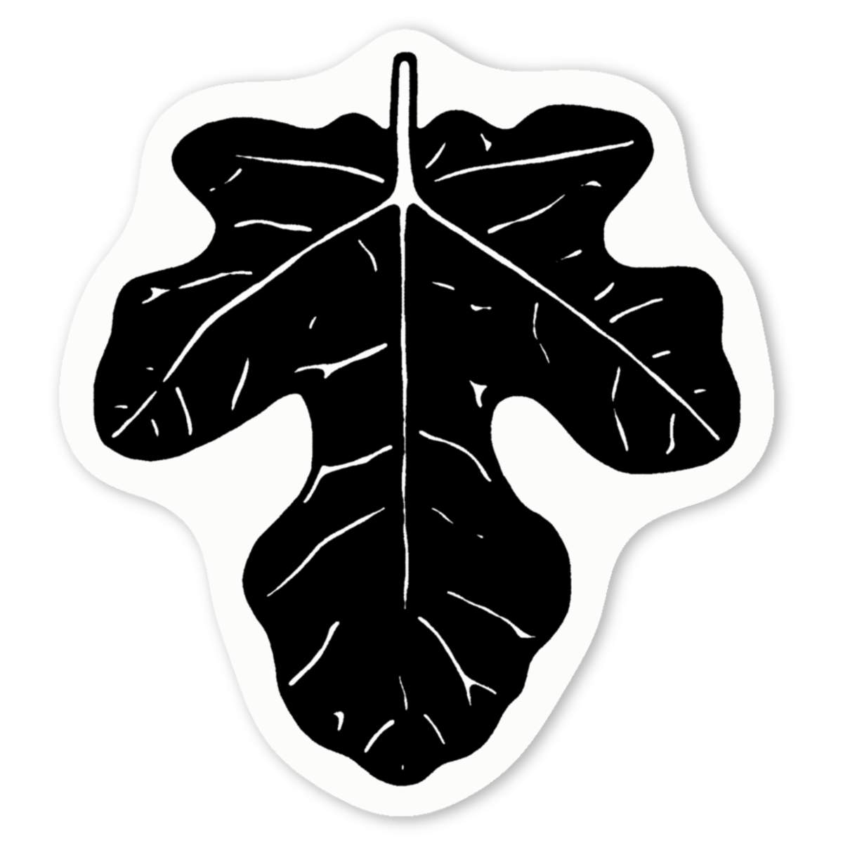 4 x 'Fig Leaf' White Premium Vinyl Decal Stickers – Waterproof, Durable & Easy to Apply - For Car Bumpers, Windows, Bins & More - Small (50mm) (DW00026229)