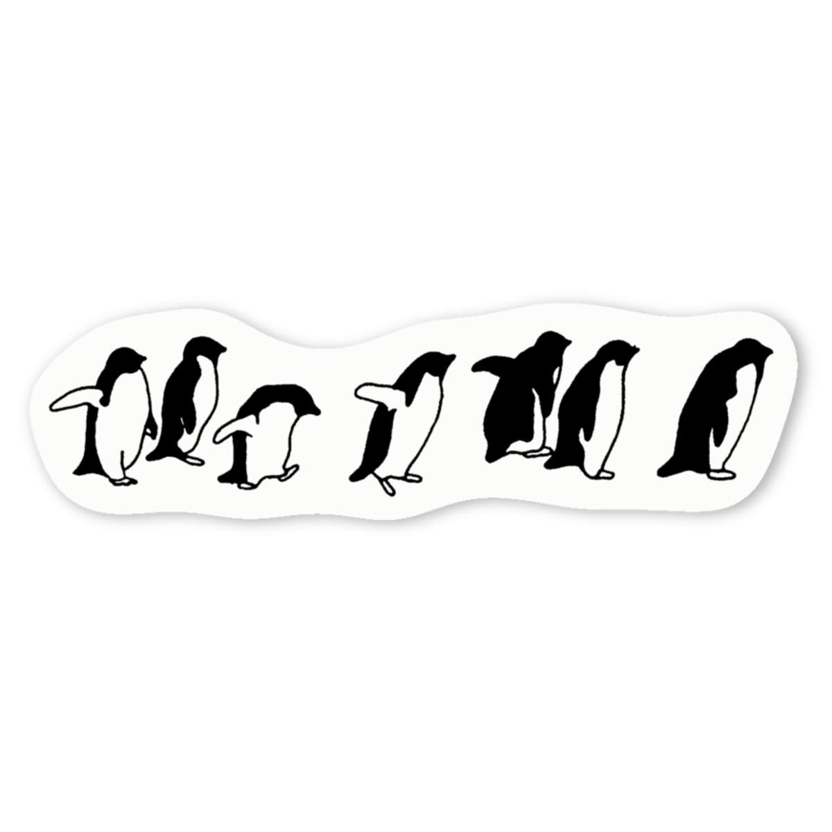 'Walking Penguins' White Vinyl Decal Sticker - Waterproof Permanent Vinyl Decal for Cars, Windows and Bins (DW020242)