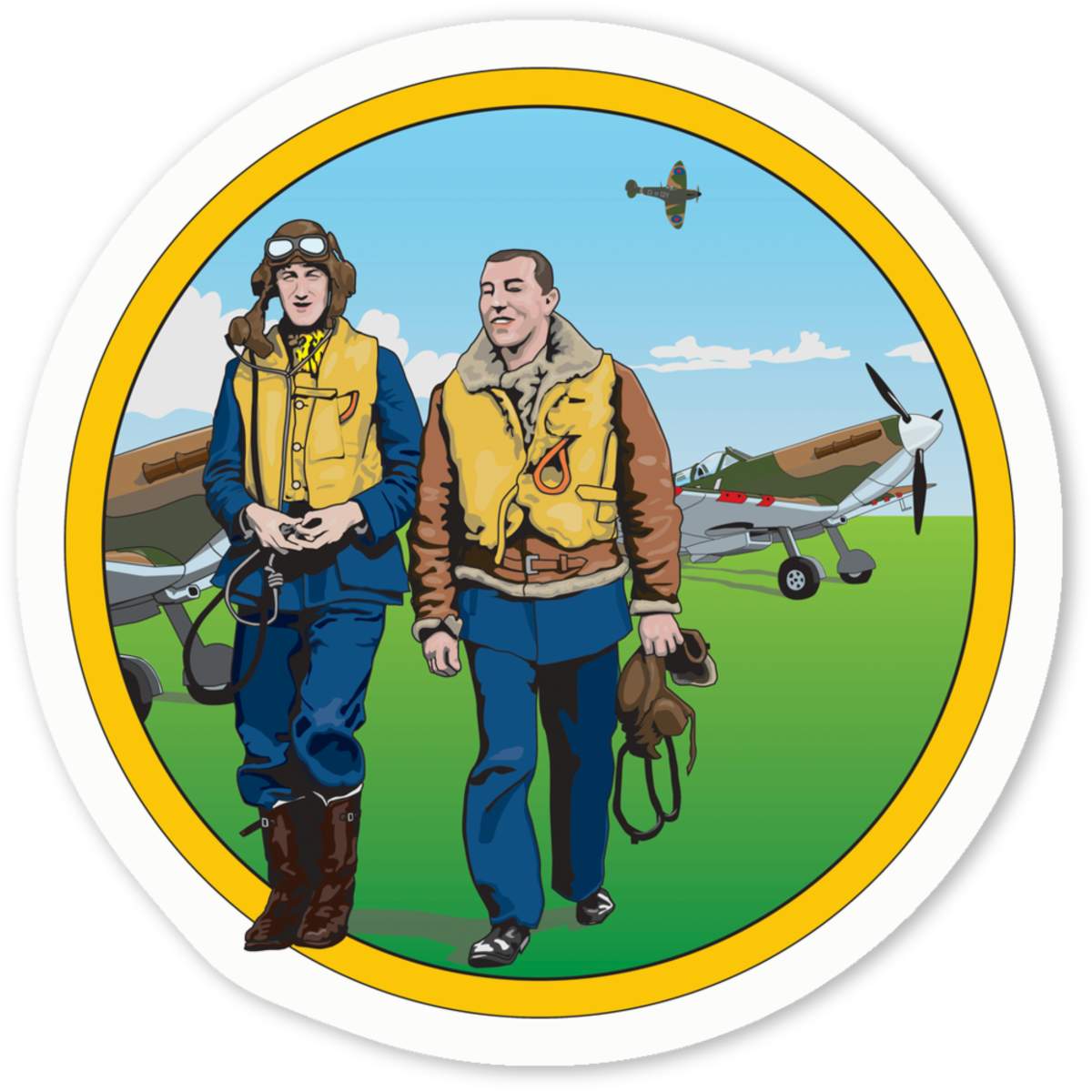 'WW2 Pilots' Premium Vinyl Decal Stickers – Waterproof, Durable & Easy to Apply - Ideal for Cars, Windows, Bins and More (DW020370)