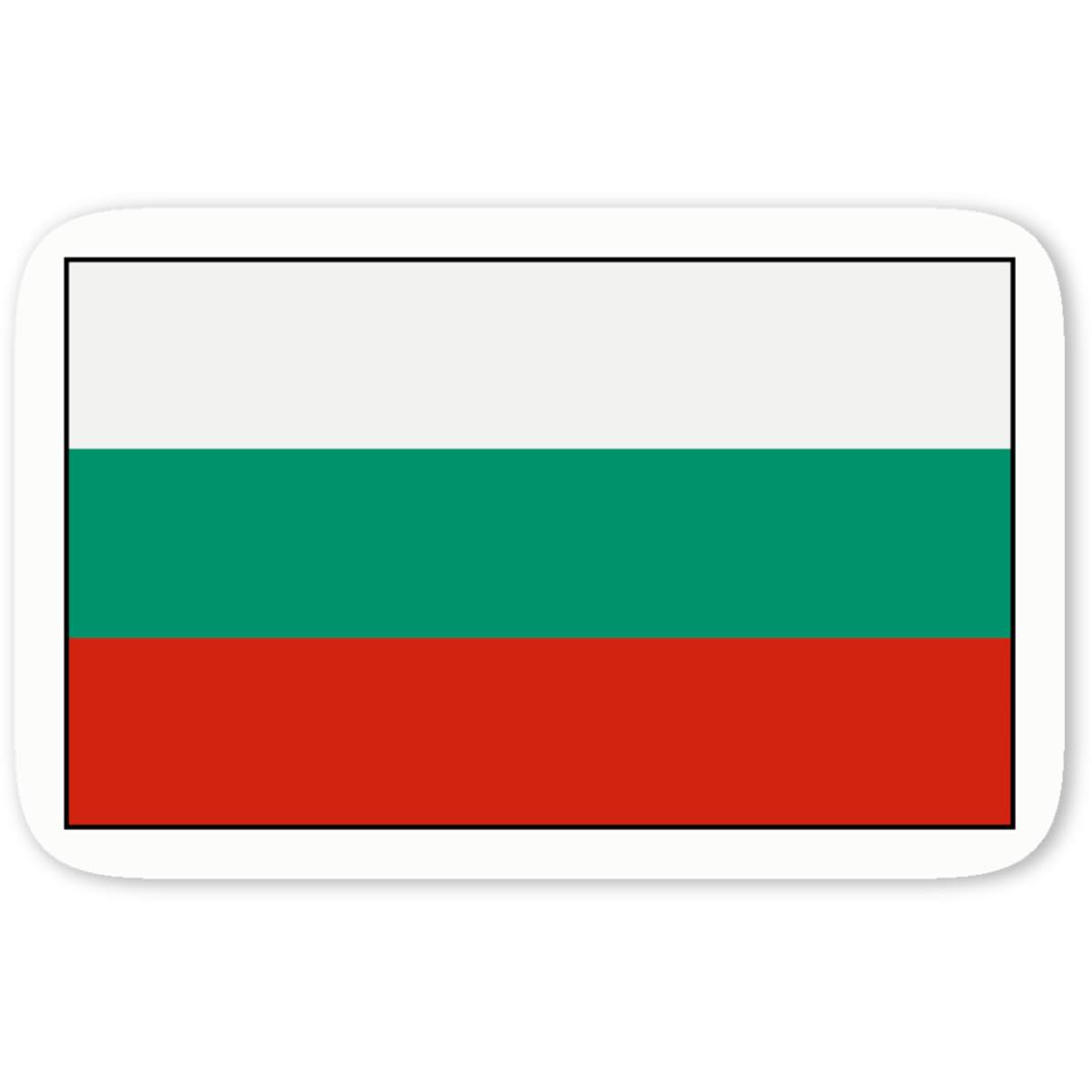 4 x 'Bulgaria Flag' White Premium Vinyl Decal Stickers – Waterproof, Durable & Easy to Apply - For Car Bumpers, Windows, Bins & More - Small (50mm) (DW00033213)
