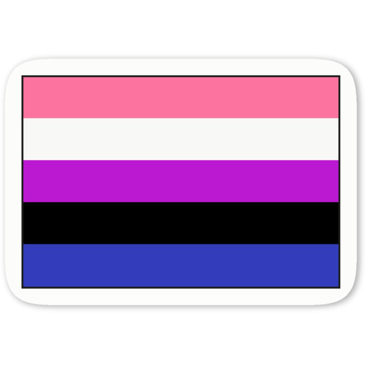 4 x 'Genderfluid Pride Flag' White Premium Vinyl Decal Stickers – Waterproof, Durable & Easy to Apply - For Car Bumpers, Windows, Bins & More - Small (50mm) (DW00034261)